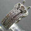ESTATE LARGE 1.35CT DIAMOND 18KT WHITE GOLD 3D SEMI MOUNT INSERT RING #4770