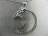 ANTIQUE LARGE .80CT DIAMOND 14K WHITE GOLD OPEN CLASSIC HALF MOON PENDANT #16072