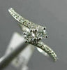 ESTATE .25CT DIAMOND 14KT WHITE GOLD 2 STONE CRISS CROSS SEMI ETERNITY LOVE RING