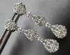 1.57CT DIAMOND 18KT WHITE GOLD 3D CLUSTER INVISIBLE TEAR DROP HANGING EARRINGS