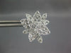 LARGE 3.42CT DIAMOND 18KT WHITE GOLD ROUND MULTI LEAF FLOWER INVISIBLE EARRINGS