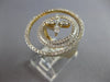 ESTATE EXTRA LARGE .95CT DIAMOND 14KT YELLOW GOLD FLOWER MULTI CIRCULAR FUN RING