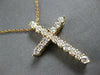 ESTATE LARGE .70CT DIAMOND 14K YELLOW GOLD CLASSIC CROSS FLOATING PENDANT #27658