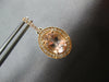 2.33CT DIAMOND & AAA MORGANITE 14KT ROSE GOLD OVAL & ROUND HALO HANGING EARRINGS