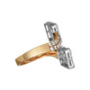 LARGE 1.62CT DIAMOND 18K WHITE & ROSE GOLD 3D ROUND & BAGUETTE CRISS CROSS RING