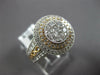 LARGE 1.27CT DIAMOND 18K WHITE & ROSE GOLD DOUBLE HALO FILIGREE ANNIVERSARY RING