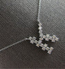 ESTATE .66CT DIAMOND 14KT WHITE GOLD 3D CLASSIC K INITIAL ROUND FUN NECKLACE