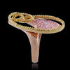 LARGE 1.91CT PINK & FANCY YELLOW DIAMOND 18K YELLOW & ROSE GOLD 3D OVAL FUN RING