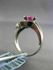 ESTATE .95CT DIAMOND & AAA PINK SAPPHIRE 14K WHITE GOLD TRILLION ENGAGEMENT RING
