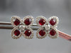 2.38CT DIAMOND & AAA RUBY 14KT WHITE GOLD OVAL & ROUND MULTI LEAF STUD EARRINGS