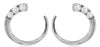 .25CT DIAMOND 14KT WHITE GOLD GRADUATING JOURNEY SIDEWAY HOOP HANGING EARRINGS