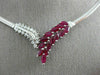ESTATE 2.83CT DIAMOND & AAA RUBY 14KT WHITE GOLD 3D V SHAPE OMEGA NECKLACE 15009