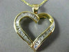 ESTATE .85CT BAGUETTE DIAMOND 14K YELLOW GOLD CLASSIC OPEN HEART PENDANT #19268