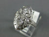 ANTIQUE WIDE .78CT DIAMOND 14KT WHITE GOLD ROUND & MARQUISE FILIGREE RING #565