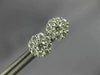 ESTATE .80CT DIAMOND 18KT WHITE GOLD 3D 7MM CLASSIC CLUSTER FLOWER STUD EARRINGS