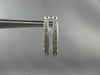 ESTATE .54CT DIAMOND 14KT WHITE GOLD DOUBLE SIDED HOOP HUGGIE EARRINGS #17697