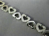 ANTIQUE 1.0CT DIAMOND 14KT WHITE GOLD 3D CLASSIC OPEN HEART LOVE BRACELET #17775