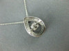 ESTATE .12CT DIAMOND 14K WHITE GOLD 3D CLUSTER TEAR DROP DANCING DIAMOND PENDANT
