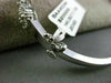 ESTATE .25CT DIAMOND 14K WHITE GOLD CLASSIC MULTI CLUSTER FLOWER BANGLE BRACELET