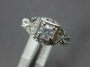 ESTATE .40CT DIAMOND PLATINUM 3D CLASSIC FILIGREE SQUARE ENGAGEMENT RING