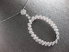 EXTRA LARGE 3.21CT DIAMOND 14KT WHITE GOLD MULTI LEAF OPEN OVAL FLOATING PENDANT