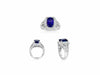 LARGE 5.1CT DIAMOND & AAA TANZANITE 14K WHITE GOLD OPEN FILIGREE ENGAGEMENT RING