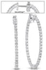 LARGE 2.8CT DIAMOND 14K WHITE GOLD INSIDE OUT SHARED PRONG HOOP HANGING EARRINGS
