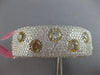 EXTRA LARGE 15.56CT WHITE & YELLOW DIAMOND 18KT 2 TONE GOLD CUFF BANGLE BRACELET