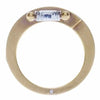 .32CT DIAMOND 18K YELLOW GOLD ROUND & BAGUETTE SQUARE INVISIBLE CRISS CROSS RING