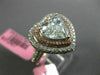 GIA EXTRA LARGE 4.34CT MULTI COLOR DIAMOND 18K 2 TONE GOLD HEART ENGAGEMENT RING
