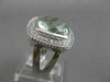 LARGE 15.0CT DIAMOND & AAA GREEN AMETHYST 14K WHITE GOLD HALO SQUARE RING #19840