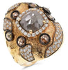 ESTATE 3.77CT WHITE & MULTI COLOR DIAMOND 18KT ROSE GOLD 3D ROUND FUN RING