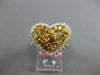 LARGE 2.43CT WHITE & MULTI COLOR DIAMOND 18KT 2 TONE GOLD MULTI SHAPE HEART RING