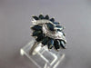 LARGE 2.10CT DIAMOND & AAA SAPPHIRE 14KT WHITE GOLD ROUND & MARQUISE FLOWER RING