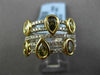 ESTATE LARGE 2.14CT WHITE & FANCY COLOR DIAMOND 18K YELLOW GOLD ANNIVERSARY RING