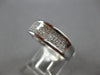 LARGE .80CT DIAMOND 18KT WHITE GOLD 3D PRINCESS 3 ROW WEDDING ANNIVERSARY RING