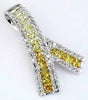 1.25CT DIAMOND & YELLOW SAPPHIRE 14KT YELLOW GOLD BCA PRINCESS RAINBOW PENDANT