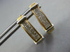 WIDE .74CT DIAMOND 14KT 2 TONE GOLD 3D PRINCESS UMBRELLA HUGGIE HANGING EARRINGS