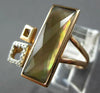 .07CT DIAMOND & AAA MULTI COLOR QUARTZ 14K ROSE GOLD SQUARE RECTANGULAR FUN RING