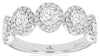 ESTATE 1CT DIAMOND 14K WHITE GOLD 3D ROUND HALO 5 STONE WEDDING ANNIVERSARY RING