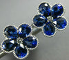 ESTATE LARGE 3.98CT DIAMOND & AAA SAPPHIRE 18KT WHITE GOLD FLOWER STUD EARRINGS