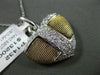 ESTATE LARGE .62CT DIAMOND 14K WHITE & YELLOW GOLD MULTI ROPE HEART LOVE PENDANT