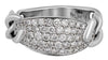 ESTATE WIDE .69CT DIAMOND 18KT WHITE GOLD MULTI ROW PAVE OVAL FLEXIBLE FUN RING