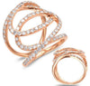 ESTATE LARGE 1.45CT DIAMOND 14KT ROSE GOLD 3D CLASSIC SIGNATURE LOVE KNOT RING