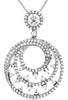 .91CT DIAMOND 14KT WHITE GOLD 3D CLASSIC MULTI CIRCULAR SWIRL FLOATING PENDANT