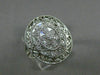 ESTATE LARGE .26CT DIAMOND 14K WHITE GOLD 3D ROPE OPEN FILIGREE OVAL FLOWER RING