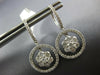 1.90CT DIAMOND 14KT WHITE GOLD 3D CLUSTER FLOWER CIRCLE OF LIFE HANGING EARRINGS