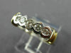 ESTATE .35CT DIAMOND 14K TWO TONE GOLD 3D 5 STONE BEZEL ANNIVERSARY RING #3766