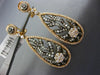 ESTATE LARGE 3.44CT DIAMOND 18K ROSE & BLACK GOLD OPEN FILIGREE HANGING EARRINGS
