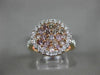 ESTATE WIDE 1.5CT WHITE & PINK DIAMOND 18K ROSE GOLD 3D ROUND SEMI ETERNITY RING